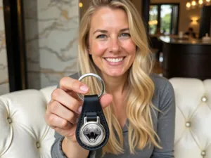 Porte-clé Alliage Cuir Clip Sûr